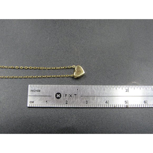 18 Inch Gold Over Sterling Silver Tiny Love Heart Pendant Necklace - Picture 4 of 5